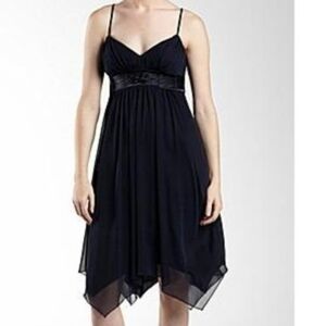 NWT City‎ Triangles Navy Blue Tie Waist Semi-Formal Homecoming Dress Size Large